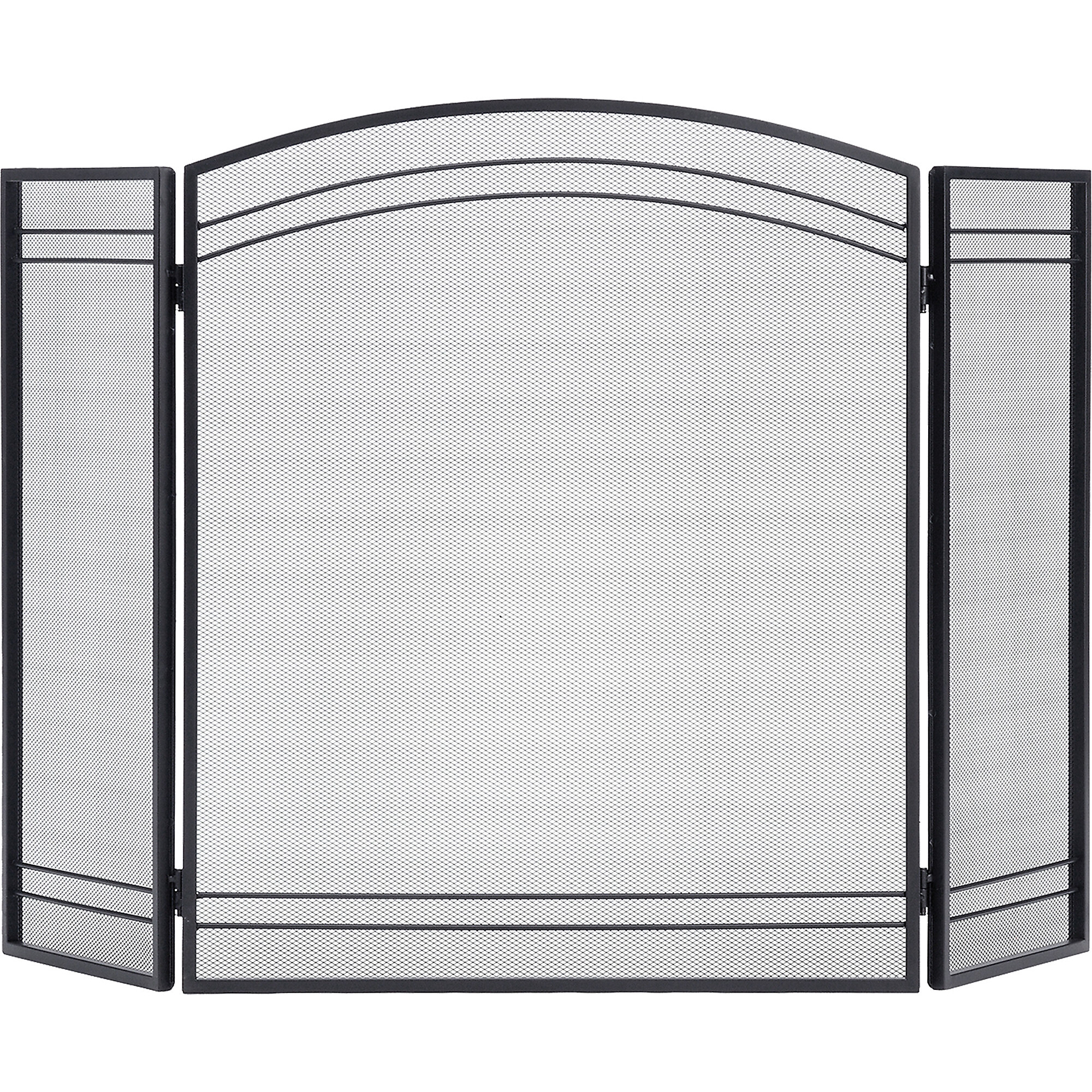 ShelterLogic Fireplace Classic Screen - Steel, 3-Panel Hinged Design, Black, Model# 90393